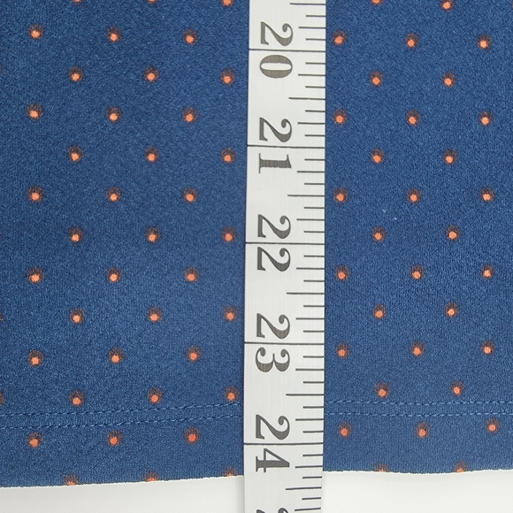 LulaRoe Cassie Pencil Skirt Size M with flattering waistband Blue, Orange Dots - Picture 6 of 6